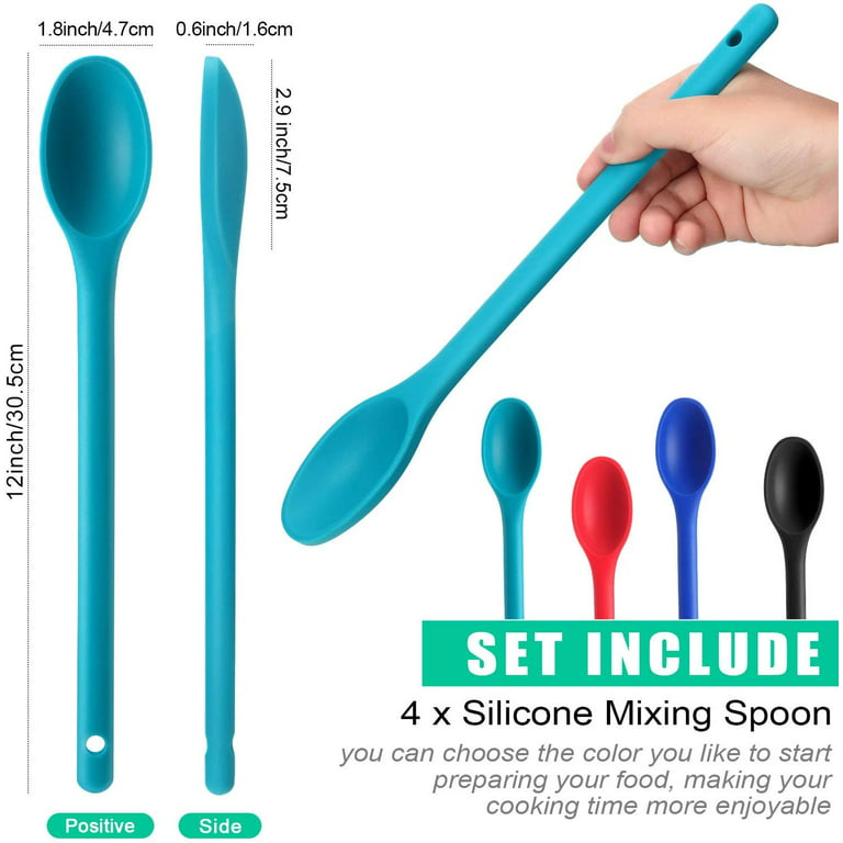 1Pcs Small Multicolored Silicone Spoons Nonstick Kitchen Spoon Silicone  Serving Spoon Stirring Spoon for Kitchen Cooking