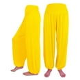 thumbnail image 1 of MIASHUI Plus Size Solid Color Loose Casual Yoga Long Pants Lantern Wide Leg For Comfy Fit Yellow,S, 1 of 2