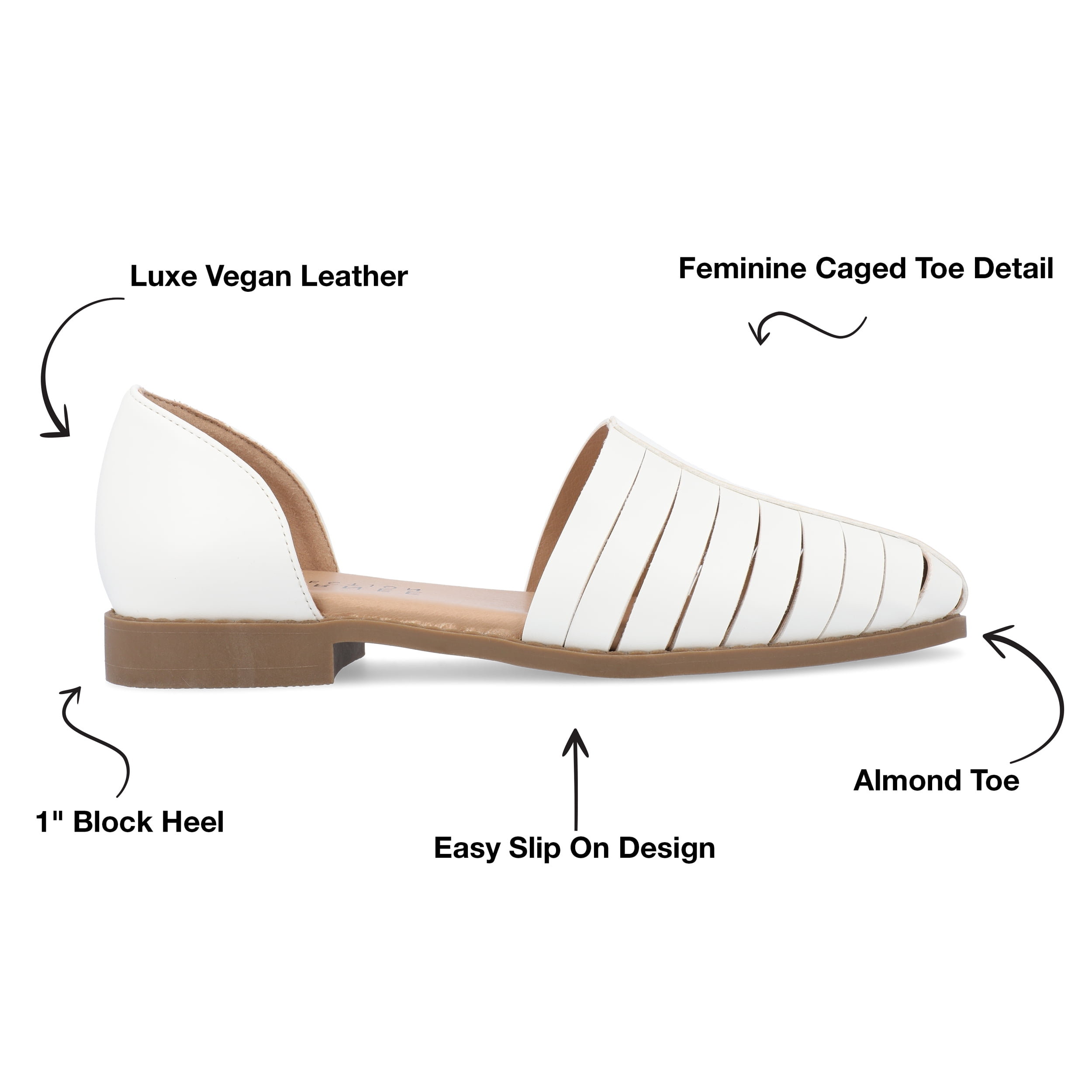Journee Womens Anyah Ankle Cuff Slip On Almond Toe Flats