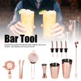 thumbnail image 4 of Kit de Barman, 11 Pcs/ensemble Outils de Shaker Multifonction en Acier Inoxydable, Tasse à Cocktail, Pince à Glace, Passoire, Passoire, Verseur de Vin, Cuillère de Mélange [Or Rose], 4 of 9