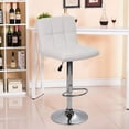 thumbnail image 2 of Dkelincs  PU Leather Swivel Bar Stools Set of 2 Counter Height Bar Stools Adjustable Bar Chairs with Chrome Base & Footrest, White, 2 of 7