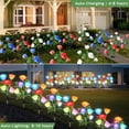 thumbnail image 4 of 10 LED 7-Color Changing Solar Rose Flower Lights Garden Decorations Outdoor Waterproof Decorative Stake Lights for Patio Pathway Yard Lawn Decor(2 PCS Blue), 4 of 15