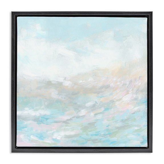 Stupell Industries Contemporary Nautical Abstract Seascape Black Floating Frame Canvas Art, 18 x 18, by June Erica Vess