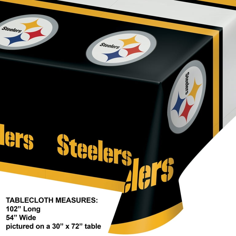 WinCraft Pittsburgh Steelers 48x48 Inch Square Tablecloth - Officially Licensed Team Table Cover