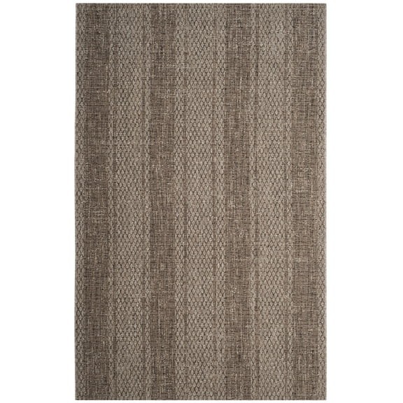 SAFAVIEH Courtyard Robert Striped Indoor/Outdoor Area Rug, Light Beige/Light Brown, 2' x 3'7"