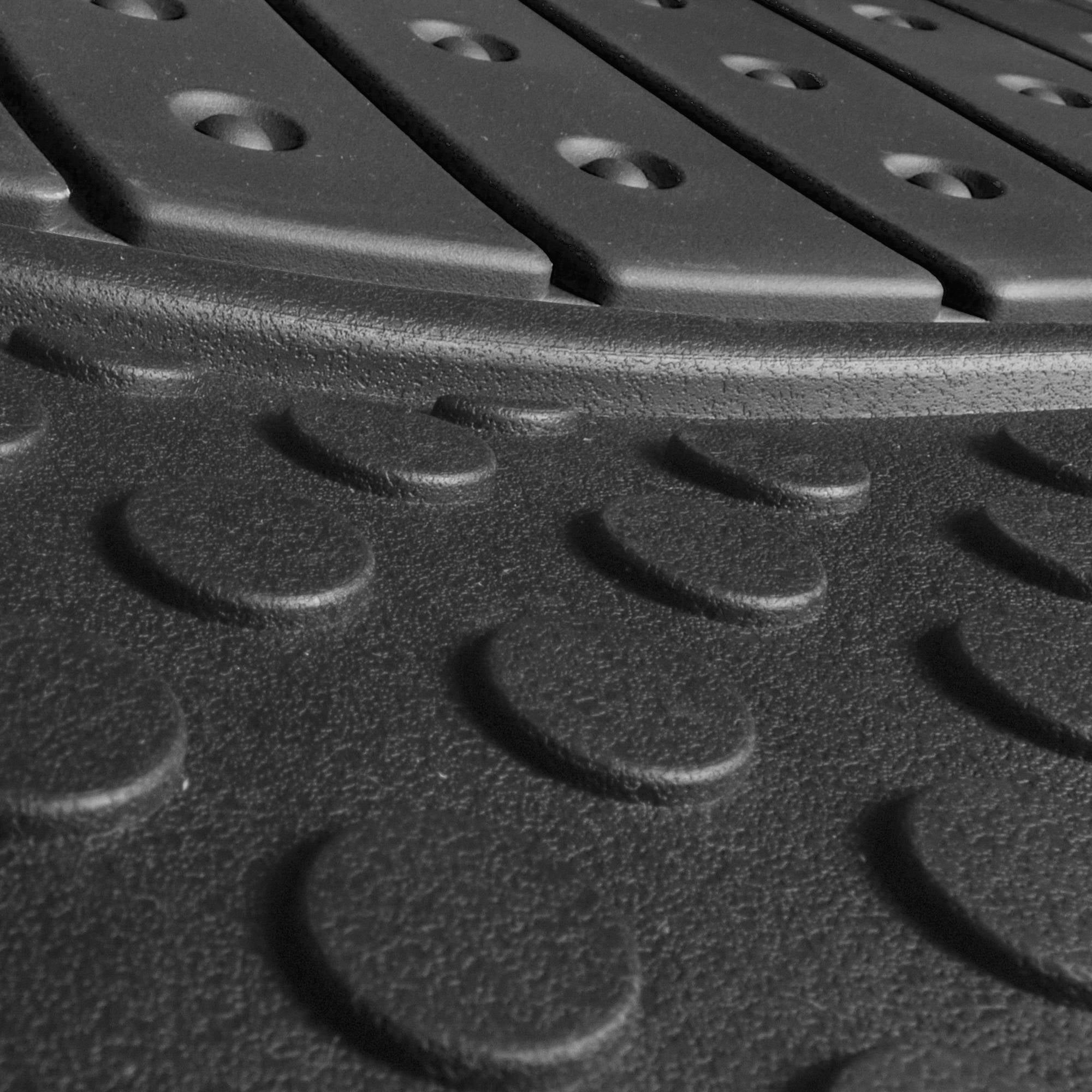 FH Group Climaproof Rubber Black Car Floor Mats, Universal Fit 3pc Full Set with Air Freshener