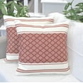 thumbnail image 4 of Cotton Woven Designer Throw Pillow Cover, Rust Brown & Off White, 20x20 inches | Square Cushion Covers with Geometric Design Set of 2, 4 of 7