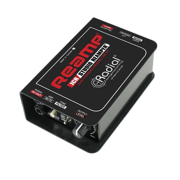 Reamper de Estudio Radial Negro con Filtro de 3 Vías y Elevador de Tierra para Guitarra