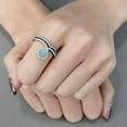 thumbnail image 5 of Stainless Steel Ring AAA GRD CZ Sea Blue DA268 for Women Sea Blue Stone Color Style High Size 9, 5 of 5