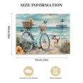thumbnail image 3 of ARISTURING Beach Canvas Wall Art Bicycle Fence Floral Pictures Ocean Painting Print Coastal Theme Living Room  20x16in, 3 of 6
