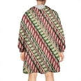 thumbnail image 2 of Wearable Oversized Blanket,Red and Green Christmas Striped Pattern Wearable Blanket Hoodie for Adults,Cozy Hooded Blankets with Super Pockets,Super Warm Fuzzy Pullover for Women & Men, 2 of 6