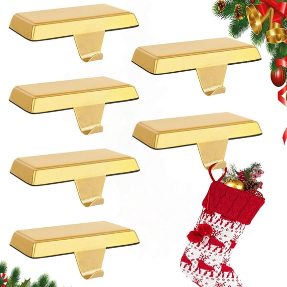 Metal Christmas Stocking Holders for Mantle Heavy Duty Stocking Hangers Stocking Hook Christmas Ornaments for Counter Tables Window Fireplace Mantle Decoration