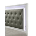thumbnail image 3 of CoSoTower Modern White Crocodile Skin Finish Upholstered 1Pc Queen Size Led Panel Bed Faux Diamond Tufted Bedroom Furniture, 3 of 5
