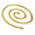thumbnail image 2 of Curb Link Chain Necklace 4-8mm 18-30" Stainless Steel Silver 18K Gold Plated, 2 of 2