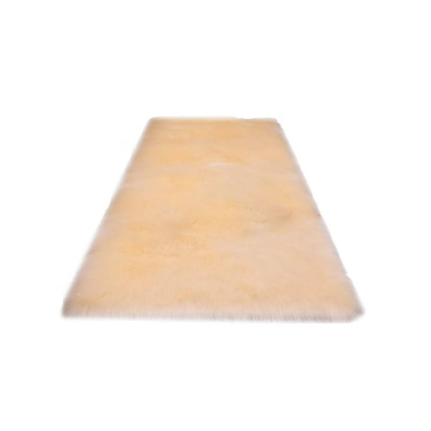 Inteprter Manta Alfombra Sofá Área interior Mesita de noche Estera peluda cálida Cojín de piso lavable Shaggy Decoraciones para habitaciones Decoración del hogar Beige