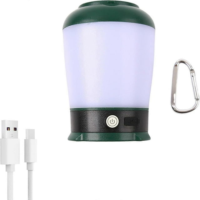 LED Rechargeable Camping Lantern, Portable Tent Light Flashlight with White Light/Warm White Light and Hook for Camping, Home Power Outage, Emergency
