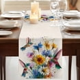 thumbnail image 3 of Table Runners 120 Inches Long Dress Scarves, Hummingbird Farmhouse Coffee/Dining/Kitchen Table Runner for Living Room, Spring Vintage Oil Painting Sunflowers Beige 13x120 Inch, 3 of 9
