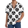 thumbnail image 1 of Xecao Gear Tools Pattern Men's Short-Sleeve Cuban Collar Button-Down Shirt with Chest Pocket Lightweight Tropical Vacation Shirt-Small, 1 of 5