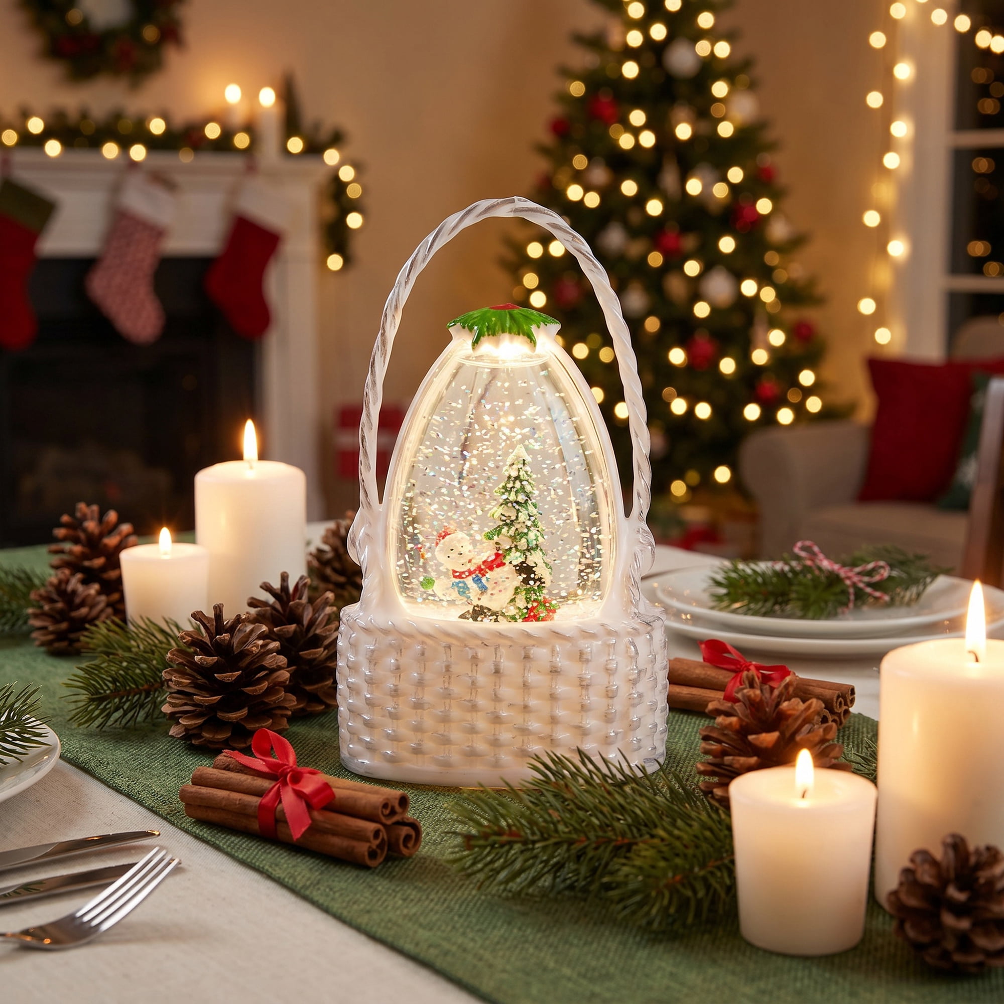 Unique Bargains Christmas Light Up Crystal Ball Shatterproof LED Glitter Sphere Orbs White