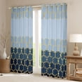 thumbnail image 2 of Erosebridal Geometric Honeycomb Curtains Pack of 2 (42x84 Each) For Boys Girls,Marble Hexagon Curtains Blackout For Teens Adults,Blue Gold, 2 of 6