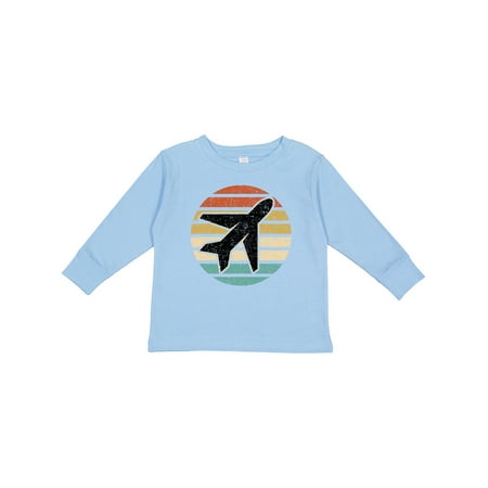 

Inktastic Airplane Pilot Vintage Sunset Gift Toddler Boy or Toddler Girl Long Sleeve T-Shirt