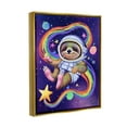 thumbnail image 4 of Stupell Industries Sloth in Outer Space Animals & Insects Painting Gold Floater Framed Canvas Art Print Wall Art, 25 x 31, 4 of 10