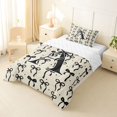 thumbnail image 2 of Manfei Girls Black Letter Monogrammed A Twin Comforter Sets 3-Piece,Kids Teens Ribbon Bow Knot Polka Dots Bedding Set,Super Cozy Room Decor, 2 of 6