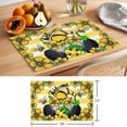 thumbnail image 6 of Yellow Sunflower Placemats Set of 6, Welcome Green Bow Gnome Pastoral Non-Slip Place Mats Washable Table Mats for Kitchen Dining Table Decorations Indoor/Outdoor, 6 of 9