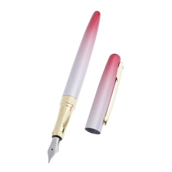 Fountain Pen Gold Trim with Ink Refills Converter in Luxury Gift Box Set for Business Signature and Collection - gradient red