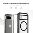 thumbnail image 2 of Magnetic for Google Pixel 8 Case,Compatible with MagSafe,Military Grade Dropproof Translucent Matte Hard Back Soft Edge Anti-Fingerprint Protective Case for Google Pixel 8,Black+Clear, 2 of 8