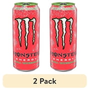 (2 pack) Monster Energy Ultra, Watermelon, Sugar Free Energy Drink, 16 Fl Oz