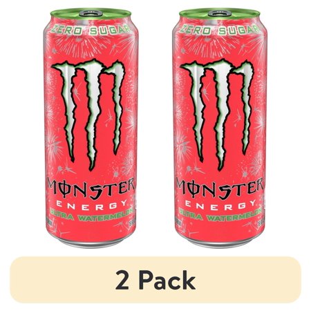 (2 pack) Monster Energy Ultra, Watermelon, Sugar Free Energy Drink, 16 Fl Oz