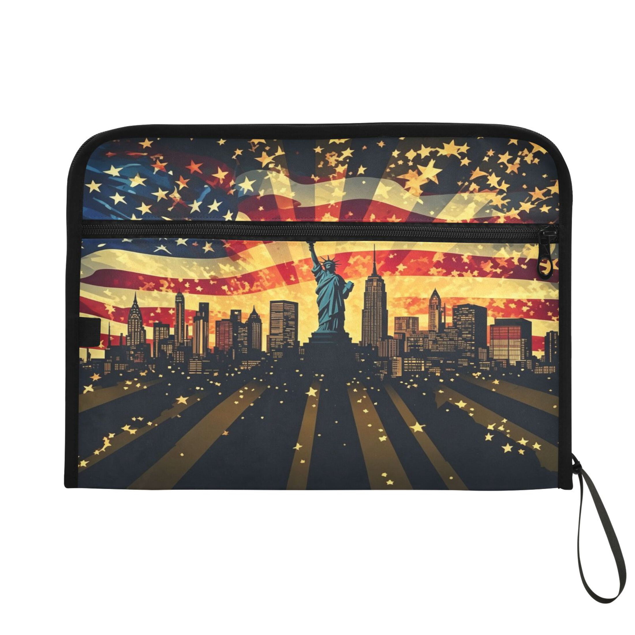 13-Pocket Expanding File Folder—Nylon Accordion File Organizer with Handwritten Labels, Liberty