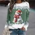 thumbnail image 2 of Rbaofujie Couples Sweat à Capuche Noël Mode Décontractée Imprimé Col Rond Manches Longues Ample Vert Pulls Dames, 2 of 3