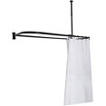 thumbnail image 6 of Utopia Alley Rustproof Wall Mounted Aluminum D-shape Shower Rod With Ceiling Support for Freestanding Tubs, 60 Inch Large Size by 25 Inch, Matte Black, 6 of 8