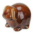 thumbnail image 2 of Roman 3.5" Pudgy Pals Floppy Eared Dark Brown Porcelain Doggy Table Top and Garden Figure, 2 of 3
