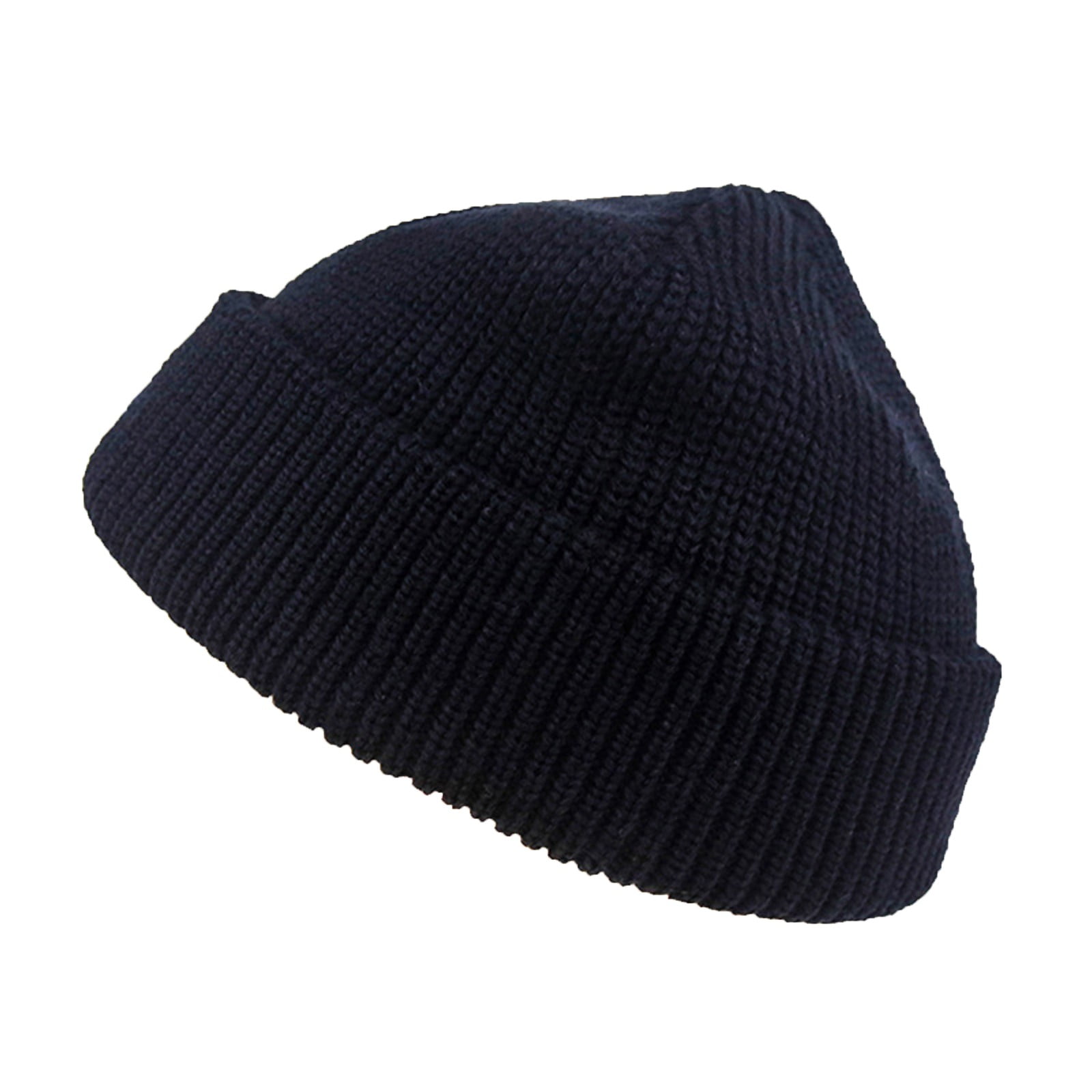 Unisex Solid Color Knitting Wool Hats Street Casual Loose Cold Hats Melon Skin Hats Berets Black - Walmart.com