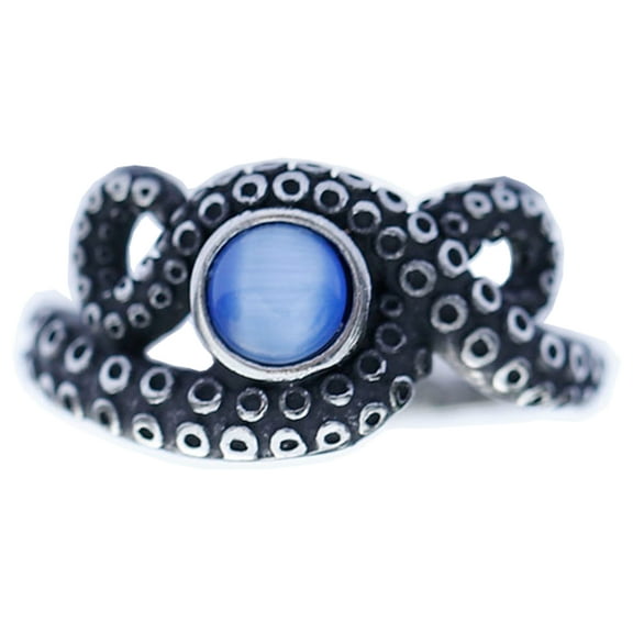 ZMY Home Stainless Steel Octopus Ring - Kraken Tentacle Design, Nautical Jewelry for Men and Women (11)