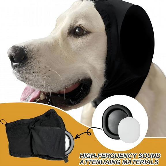 GASTROPOD Calming Band for Dogs Cats, Anxiety Relief, Noise Canceling for Fireworks, Thunderstorms, Pet Grooming & Force Drying, Dog Earmuffs for Hearing Protection, XL
