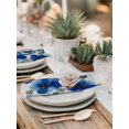 thumbnail image 5 of Blue Flowers Cloth Napkins Set of 4 Reusable Dinner Napkins, Spring Watercolor Floral Leaves Plants Beige Cocktail Napkin Washable Table Napkins for Wedding/Holiday Party/Baby Shower 20"x20", 5 of 7