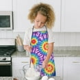 thumbnail image 4 of Colorful Rainbow Tie Dye Spiral Pattern Kids Aprons for Girls and Boys,Adjustable Neck Strap Toddler Aprons for Kids Cooking Baking, 4 of 6