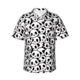 thumbnail image 1 of Fotbe Cute Panda Face Camisa Hawaiana para Hombre Unisex – Camisa Casual de Verano con Botones de Manga Corta de Algodón y Lino,XX-Large, 1 of 7