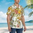 thumbnail image 6 of Uemuo Ducks and Flowers Printed Regular Fit Short Sleeve Casual Hawaiian Shirt for Men,Aloha shirt,Tropical shirt,Floral print shirt,Vacation Beach shirt-Large, 6 of 9