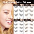 thumbnail image 2 of Pegatinas de tatuajes de cejas 6D, pegatinas de transferencia de agua para cejas, resistentes al agua yeacher  Marrón y 01, 2 of 6