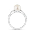 thumbnail image 2 of ANGARA South Sea Cultured Pearl Ring with Marquise Motifs in 14K White Gold for Women | June Birthstone, Birthday, Anniversary, Jewelry Gift for Women | Pearl Ring, 2 of 8