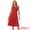 Red, variant on DARING DIVA Women's V Neck Sleeveless Button Pleated Midi Dresses L Black