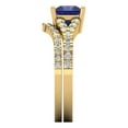 thumbnail image 3 of Clara Pucci 14K Yellow Gold 3.4 Simulated Tanzanite Engraveable Engagement Ring + Wedding Band Set, 3 of 7
