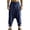 BU21_Navy, variant on Mens Harem Pants Baggy Hippie Linen Yoga Beach Trouser Loose Boho Drop Crotch Pants with Pockets White 2XL