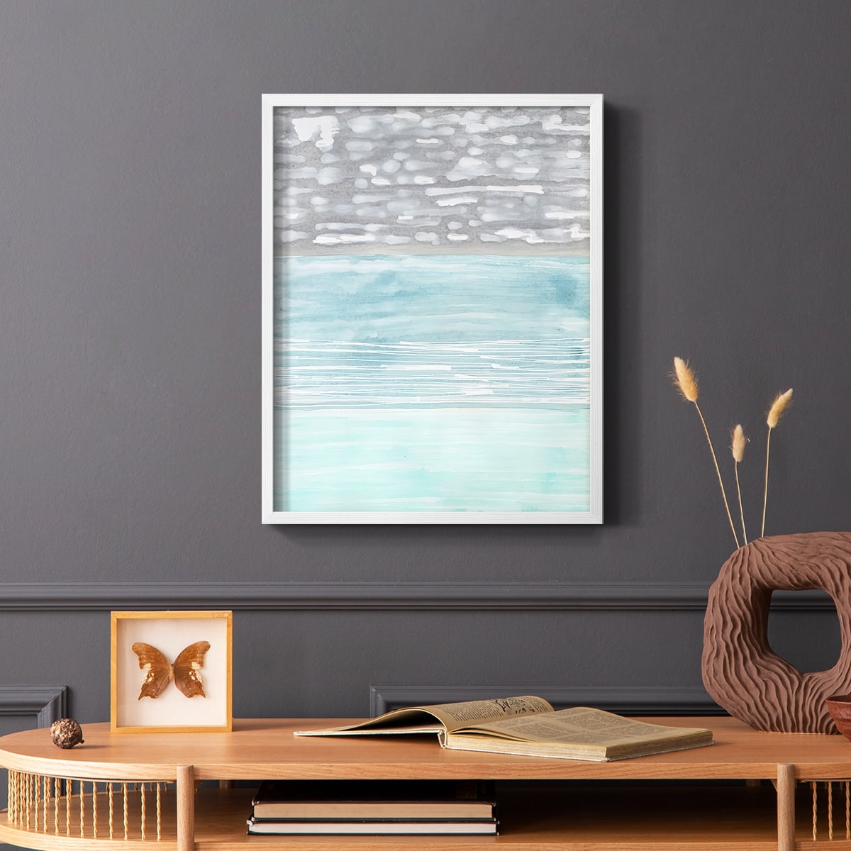 Hydrusphere II Framed Print in White Solid Wood Framed Print No Nail Hanging