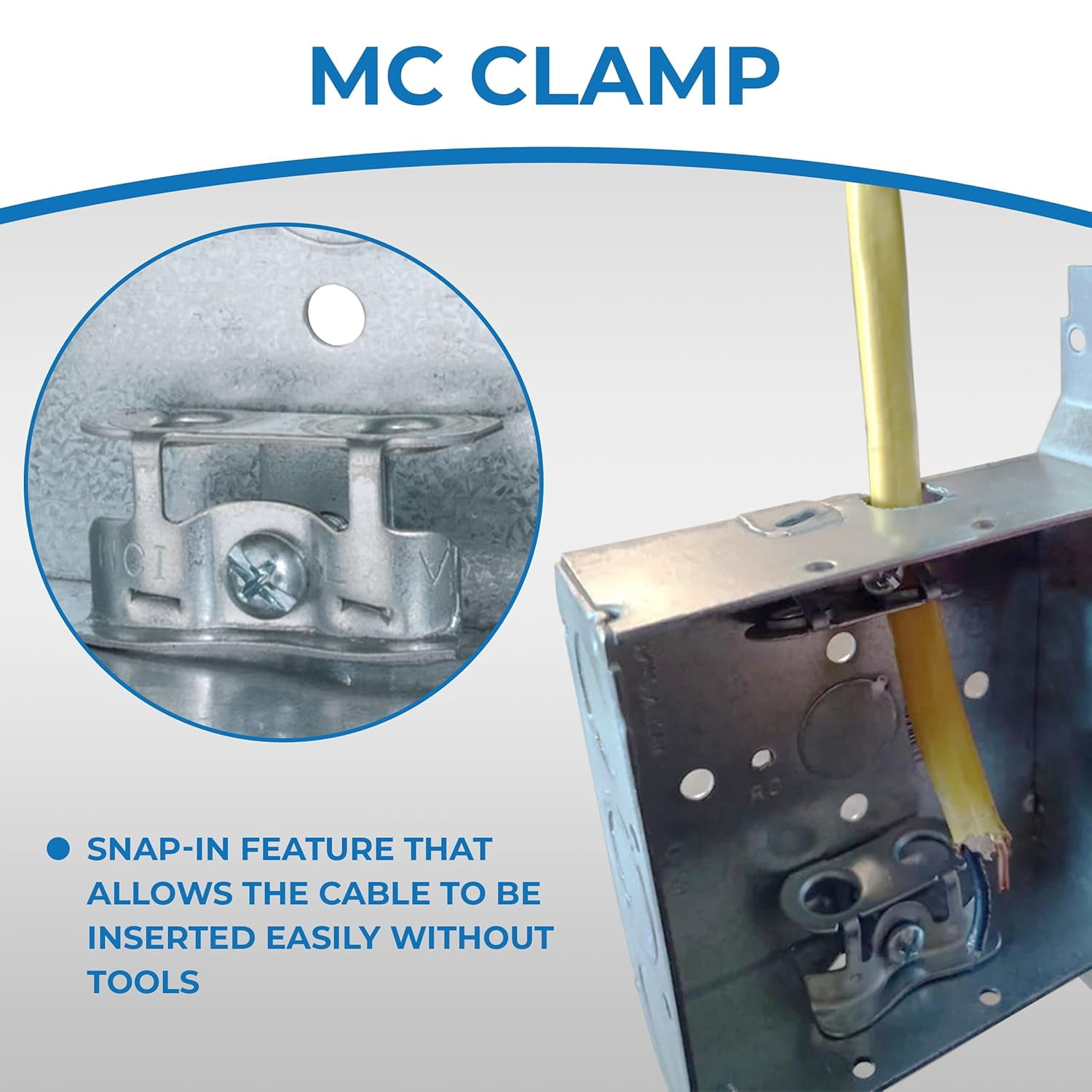 OHLECTRIC 4" Square Welded Box 2-1/8" Deep, Eccentric KO Boxes with MC Clamp, FL Bracket, Ground Screw & Pigtail –Galvanized Steel Welded Junction Boxes are Installed in Walls or Ceilings (4-Pack)